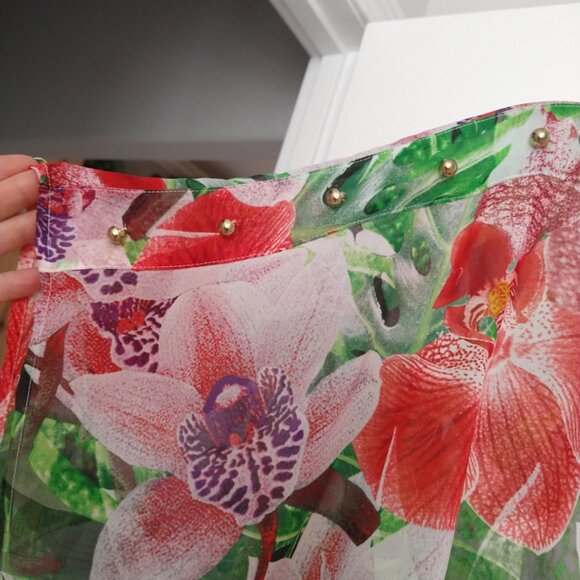 JENNIFER LOPEZ - Floral Scarf Top - Large - Picture 4 of 6